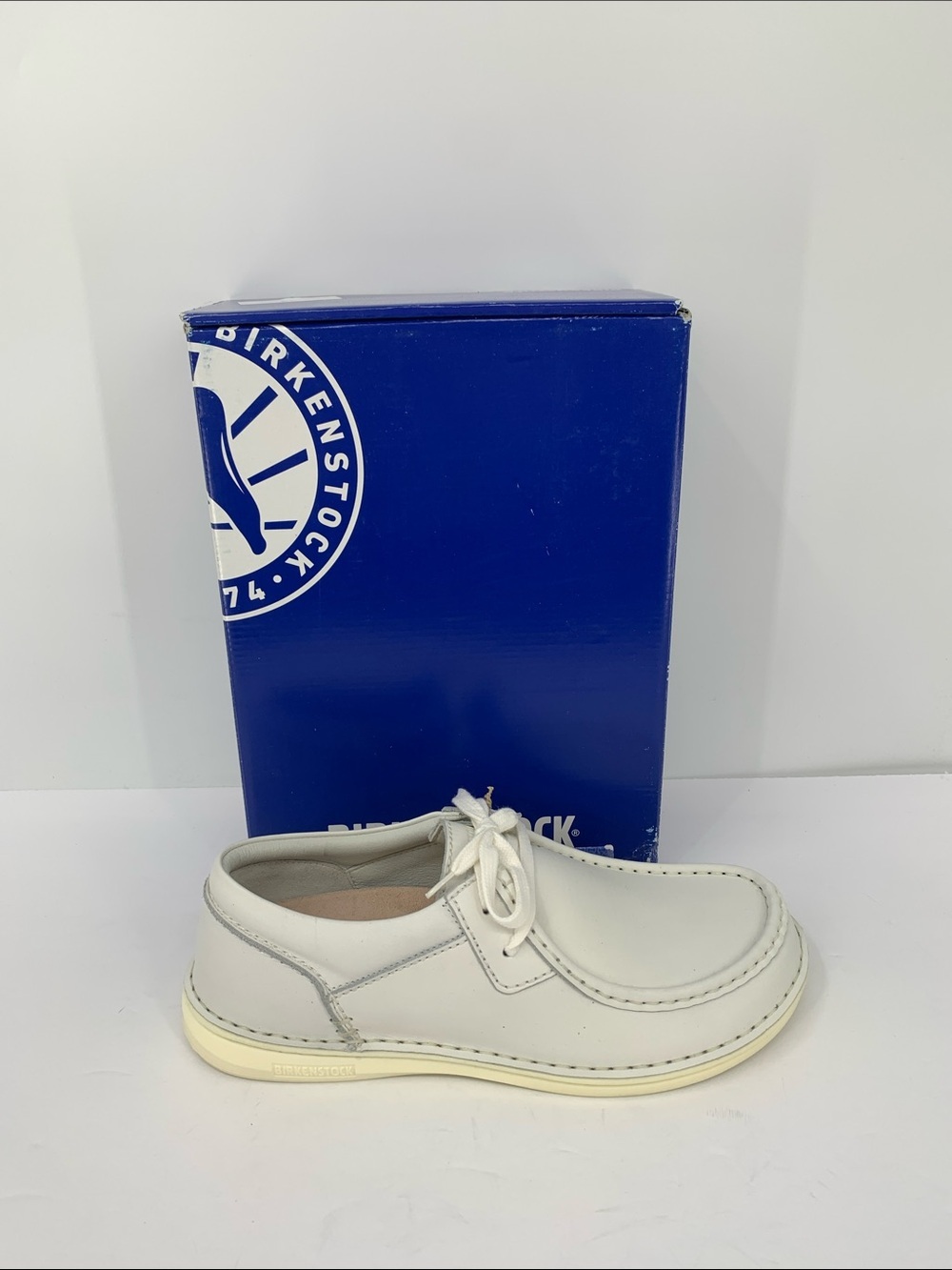 Birkenstock Pasadena lace-up shoe moccasin chukka white leather new 42 9 11